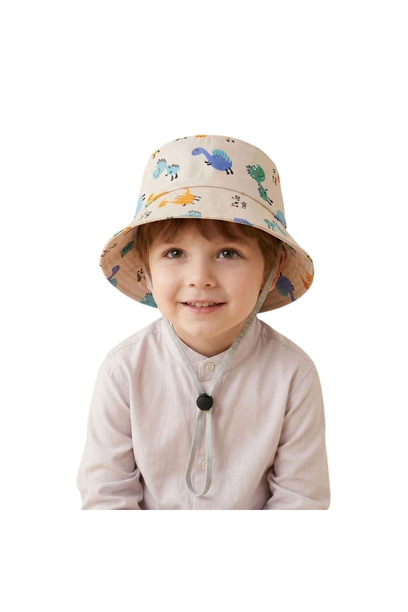 Kids Dinosaur Fisherman Sun Hat Adjustable Windproof Breathable Outdoor Play Hat for Children Size:3-7 Years