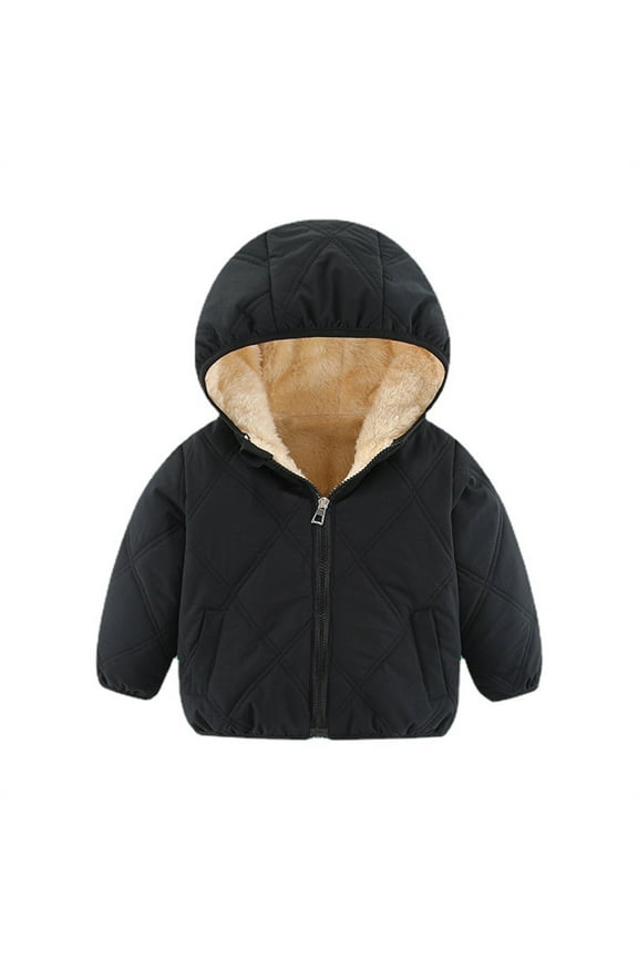 Kids Down Jacket Baby Girls Winter Coats Toddler Outerwear Snow Jackets Boys Warm Clothes Solid Color Size:12-18 Months