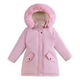 thumbnail image 1 of lnmuld Kids Down Jacket Girl Winter Coats Heavyweight Hooded Jacket Kid Snow Outwear Solid Color Size:7-8 Years, 1 of 4