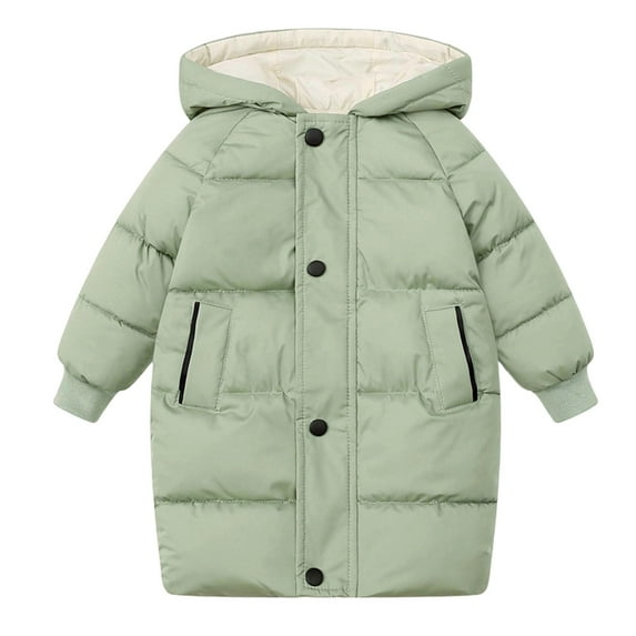 lnmuld Kids Down Jacket Girls Long Down Coat Warm Winter Jacket with Insulation for Cold Weather Outdoor Activities Solid Color Size:2-3 Years