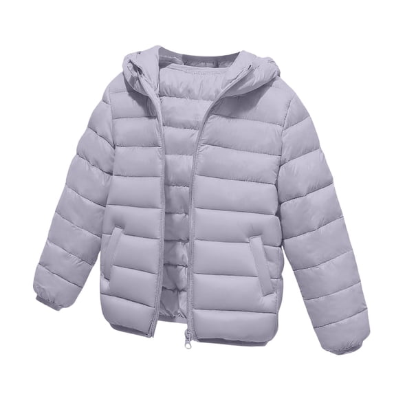 lnmuld Kids Hooded Puffer Jacket Lightweight Zip Up Winter Warm Outerwear for Boys and Girls Size:12-14 Years
