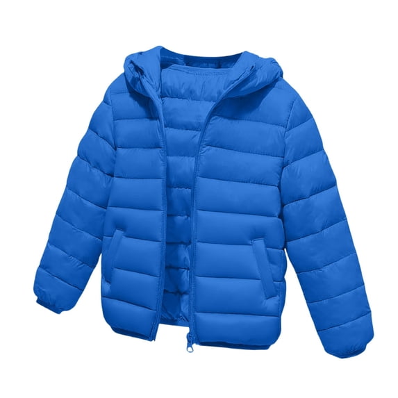 lnmuld Kids Hooded Puffer Jacket Lightweight Zip Up Winter Warm Outerwear for Boys and Girls Size:6-8 Years