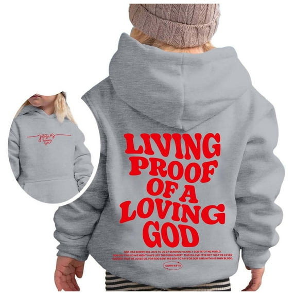 lnmuld Kids Hoodies Childrens Alphabet Print Hooded Long Sleeve Pullover for Girls Soft Casual Sweatshirt with Letters Playful Design for Everyday Wear Size:4-5 Years