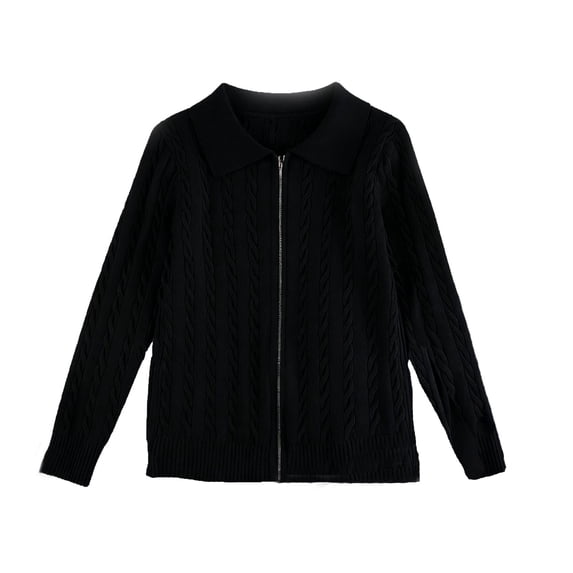 lnmuld Kids Jacket Girls Knit Cardigan Jacket Zippered Soft Casual Outerwear for Toddlers Lightweight Comfortable Pullover Sweater Top Cozy Solid Color Size:12-24 Months