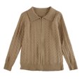 thumbnail image 1 of lnmuld Kids Jacket Girls Knit Cardigan Jacket Zippered Soft Casual Outerwear for Toddlers Lightweight Comfortable Pullover Sweater Top Cozy Solid Color Size:4-5 Years, 1 of 3