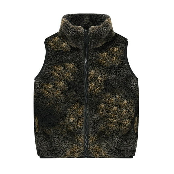 lnmuld Kids Jacket Toddler Girls Boys Sleeveless Stripe Jacket Zip Up Outerwear Coat for Fall and Winter Warm Kids Apparel Solid Color Size:6-7 Years