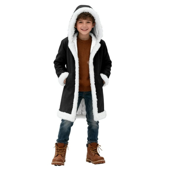 lnmuld Kids Jacket Winter Festival Cardigan for Kids Cozy Holiday Wear Soft Warm Jacket for Boys and Girls Celebrations and Everyday Outfits Solid Color Size:7-8 Years
