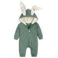 thumbnail image 1 of lnmuld Kids One-piece Solid Color Adorable Rabbit Ear Hooded Zipper Jumpsuit for Boys Soft Baby Romper Outfit with Cozy Design Size:9-12 Months, 1 of 9