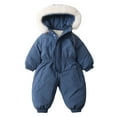 thumbnail image 1 of lnmuld Kids One-piece Solid Color Heavyweight Tone Snowsuit for Boys Insulated Windproof Winter Ski Jumpsuit Outdoor Adventure Cold Weather Romper with Durable Fabric Size:18-24 Months, 1 of 9