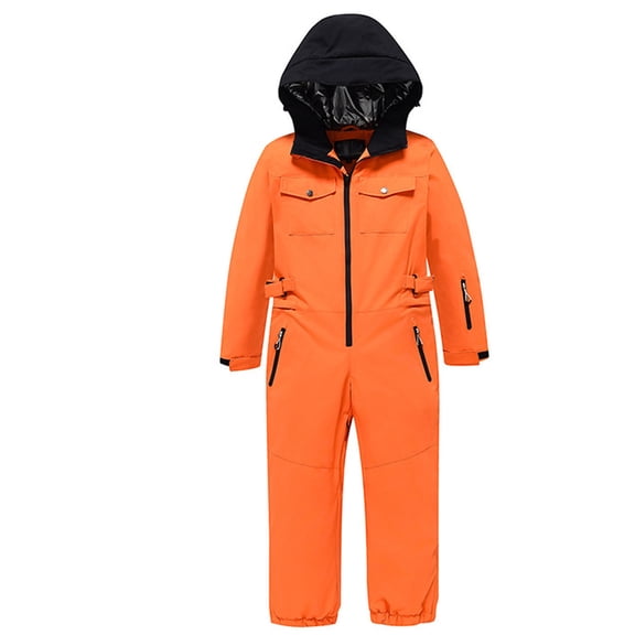 lnmuld Kids One-piece Solid Color Insulated Boys All Season Snowsuit Jumpsuit for Outdoor Winter Activities Thermal Windproof Soft Kids Romper Size:7-8 Years