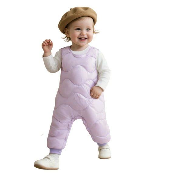 lnmuld Kids One-piece Solid Color Insulated Winter Jumpsuit for Boys with Detachable Straps All Weather Outdoor Play and Daily Activities Comfortable Romper Size:2-3 Years