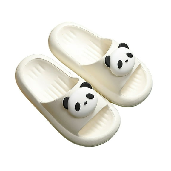 lnmuld Kids Panda Slides Non Slip Soft Sole Open Toe Shower Slippers for Boys and Girls Size:2.5-3 Years