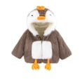 thumbnail image 1 of lnmuld Kids Penguin Animal Hooded Jacket Full Zip Soft Fuzzy Plush Costume Coat for Dress Up Black,12-24 Months, 1 of 5