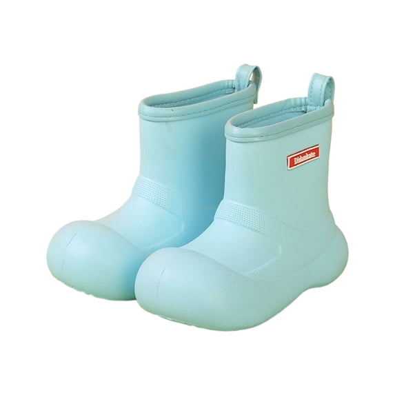 lnmuld Kids Rain Boots Lightweight On Mid Calf Rain Boots for Boys Comfortable Soft Sole Outdoor Footwear Durable Rubber Design Youth Casual Walking