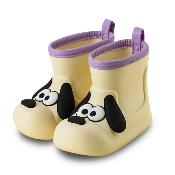 lnmuld Kids Rain Boots for Boys Lightweight Outdoor Daily Wear Comfortable Ankle Booties Toddler Youth Non- Sole Size:2-3 Years