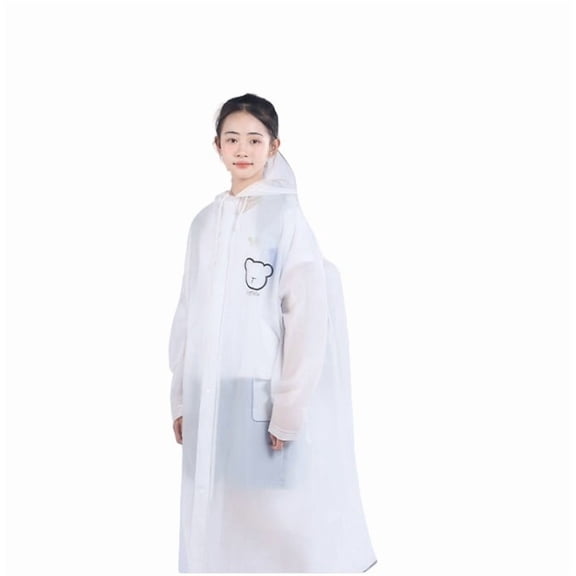 lnmuld Kids Raincoat Hooded Reusable Lightweight Outerwear for Teenagers All Weather School Walking Rain Gear Size:14-16 Years