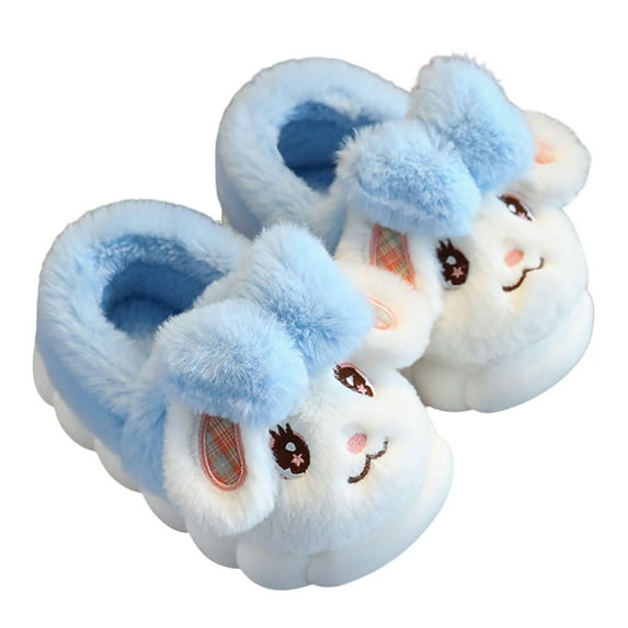 lnmuld Kids Slippers Cozy Winter Girls Slippers Featuring Adorable Rabbit Design Soft Sole Indoor Footwear for Toddlers and Kids Warm Lined Home Comfort During Cold Seasons Size:12.5