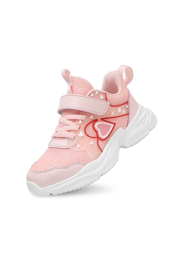 Kids Sneakers Girls Light Up Running Shoes Breathable Mesh Athletic Sneakers Comfortable Non Casual Sports Footwear for Kids Girl Sneakers Size:5.5-6 Years