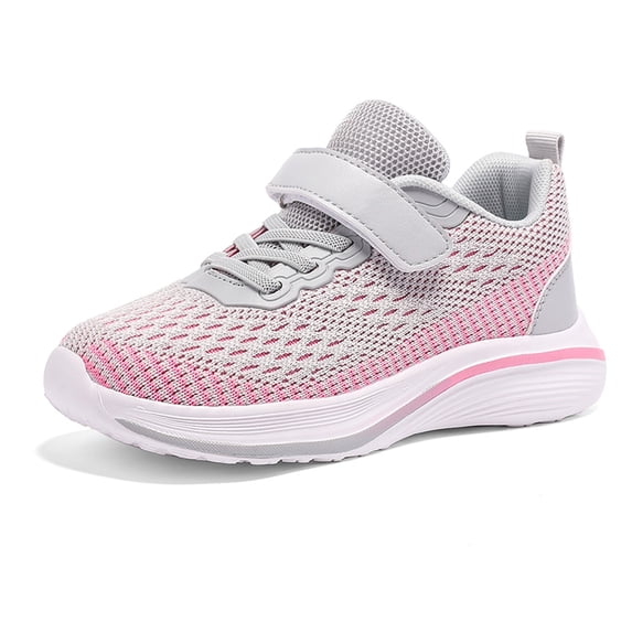 lnmuld Kids Sneakers Solid Color Girls Mesh Lightweight Breathable Sports Shoes for Play and Daily Running Comfort