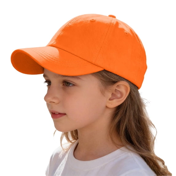 lnmuld Kids Solid Color Baseball Hat UPF50+ Breathable Adjustable Strap Outdoor Sun Protection Cap Size:5-8 Years