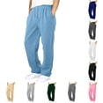 thumbnail image 1 of lnmuld Kids Solid Winter Straight Sweatpants Boys Drawstring Elastic Waist Loose Casual Trousers for School Leisure Outfits Light Blue,13-14 Years, 1 of 7