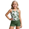 thumbnail image 1 of lnmuld Kids Swimsuits Girls Two Piece Sun Protective Swimsuits Rash Guard and Shorts Set for Beach Pool Water Activities Size:7-8 Years, 1 of 5
