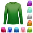 thumbnail image 1 of lnmuld Kids UPF50+ Sun Protection Ombre Gradient Long Sleeve Rash Guard Swim Shirt for Boys Girls Army Green,3-4 Years, 1 of 4