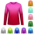thumbnail image 1 of lnmuld Kids UPF50+ Sun Protection Ombre Gradient Long Sleeve Rash Guard Swim Shirt for Boys Girls Hot Pink,13-14 Years, 1 of 4