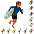 thumbnail image 1 of lnmuld Kids UPF50+ Sun Protection Solid Crew Neck Long Sleeve Rash Guard Swim Shirt for Boys Girls Navy,3-4 Years, 1 of 4