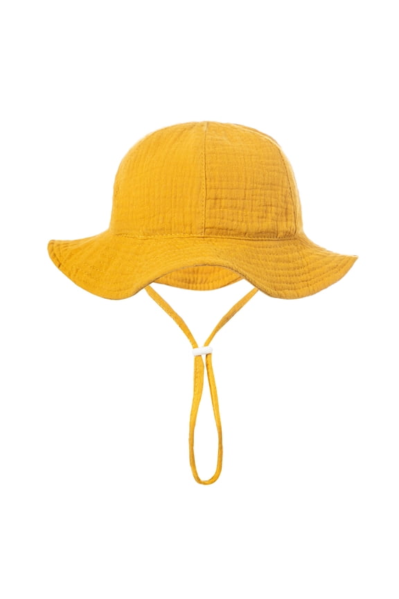 Kids Wide Brim Bucket Hat Adjustable Sun Protection Outdoor Cap Size:3-12 Months