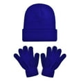thumbnail image 1 of lnmuld Kids Winter Hat Solid Color Soft Lined Winter Hat and Mittens Set for Toddler Boys Girls Youth Cold Weather Size:2-8 Years, 1 of 4