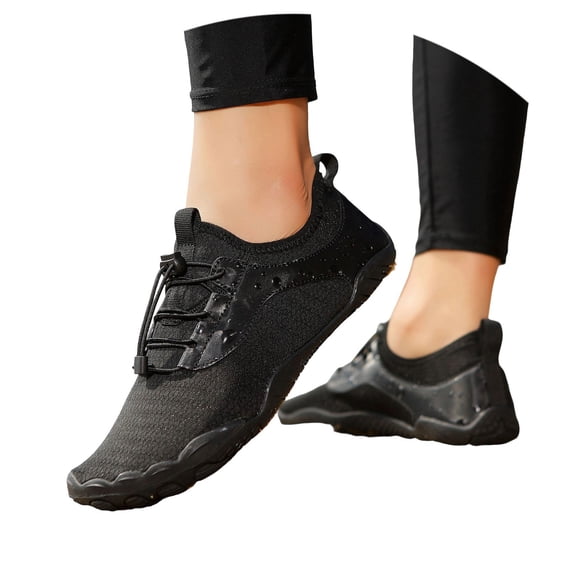 lnmuld Men Women Barefoot Shoes, Breathable Mesh Shoes for Water Yoga Fitness Hiking Color:Black,Size:10
