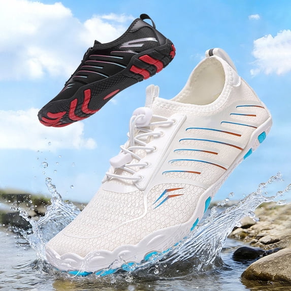 lnmuld Men Women Barefoot Shoes Breathable Mesh Shoes for Water Yoga Fitness Hiking Color:Black,Size:8.5