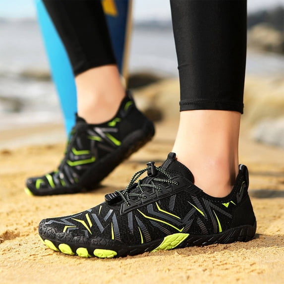 lnmuld Men Women Barefoot Shoes, Breathable Mesh Shoes for Water Yoga Fitness Hiking Color:Light Green,Size:11.5