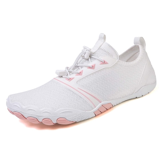 lnmuld Men Women Barefoot Shoes, Breathable Mesh Shoes for Water Yoga Fitness Hiking Color:Pink,Size:8