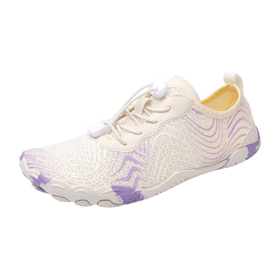 lnmuld Men Women Barefoot Shoes, Breathable Mesh Shoes for Water Yoga Fitness Hiking Color:Purple,Size:8