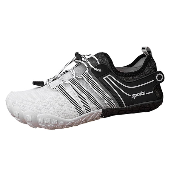 lnmuld Men Women Barefoot Shoes, Breathable Mesh Shoes for Water Yoga Fitness Hiking Color:White,Size:5.5