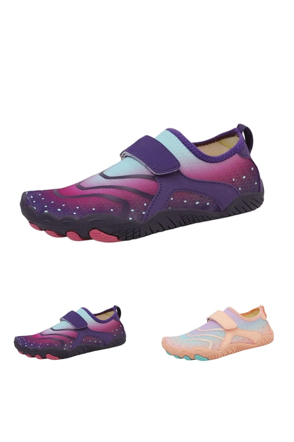 Men Women Barefoot Shoes, Breathable Mesh Strap-On Shoes for Water Yoga Fitness Color:Purple,Size:8