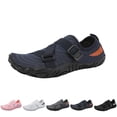 thumbnail image 1 of lnmuld Men Women Barefoot Shoes, Breathable Mesh Strap-On Shoes for Water Yoga Fitness Hiking Color:Dark Blue,Size:6, 1 of 8