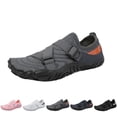 thumbnail image 1 of lnmuld Men Women Barefoot Shoes, Breathable Mesh Strap-On Shoes for Water Yoga Fitness Hiking Color:Dark Gray,Size:9.5, 1 of 8