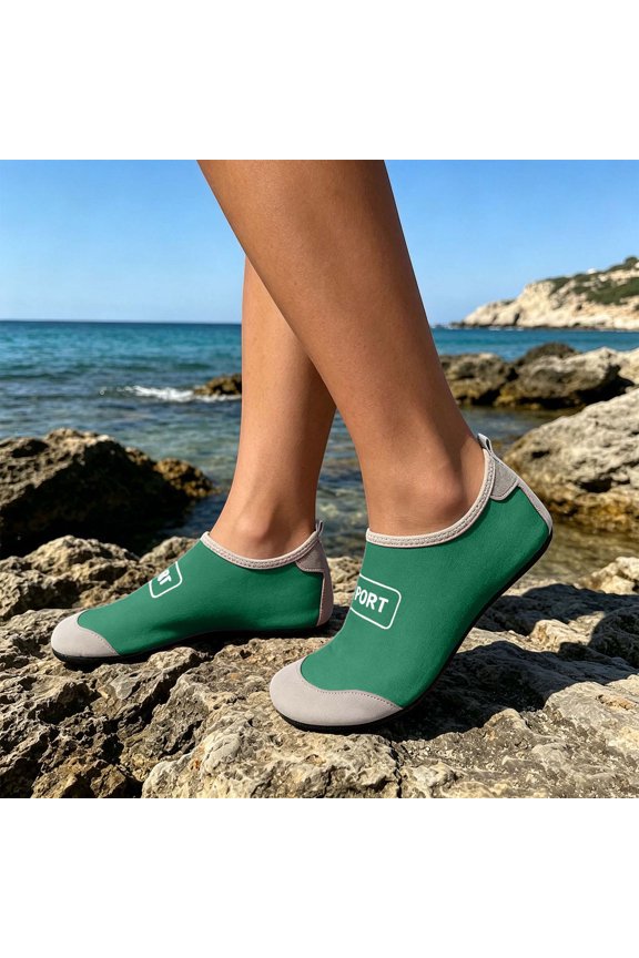Men Women SPORT Water Shoes Non Slip Aqua Socks for Beach Pool Surf Yoga Color:Green,Size:5