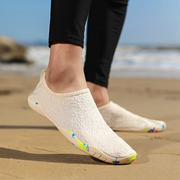 lnmuld Men Women Water Shoes Anti- Cut Resistant Shoes for Beach Diving Snorkeling Color:Beige,Size:41