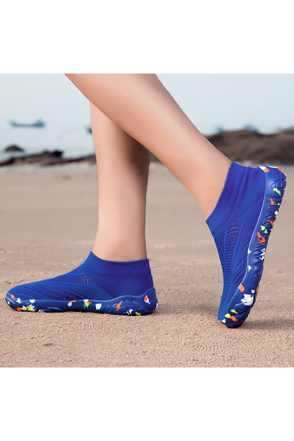 Men Women Water Shoes Aqua Socks for Beach Pool Surf Yoga Color:Blue,Size:8
