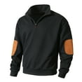 thumbnail image 1 of lnmuld Men's Sweatshirts Mens Autumn and Winter Sweatshirt Stitching Long Sleeve Lapel Hooded Top Size:3XL, 1 of 3