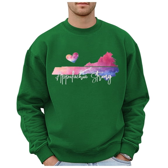 lnmuld Men's Sweatshirts Mens Plus Size Hoodless Pullovers Fashion Sweatshirts Holiday Logo Print Clothing Tops Hop Oversized Sweatshirts Size:M