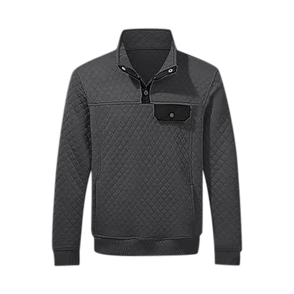 lnmuld Men's Sweatshirts Solid Color Winter Wear Hoodless Sweatshirt Top Soft Thermal Long Sleeve Pullover Casual Comfort Fit Activewear Athletic Apparel for Daily Size:L