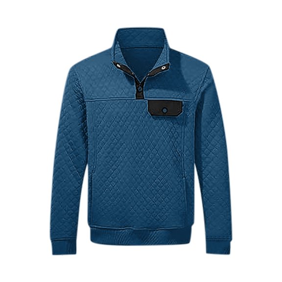 lnmuld Men's Sweatshirts Solid Color Winter Wear Hoodless Sweatshirt Top Soft Thermal Long Sleeve Pullover Casual Comfort Fit Activewear Athletic Apparel for Daily Size:L
