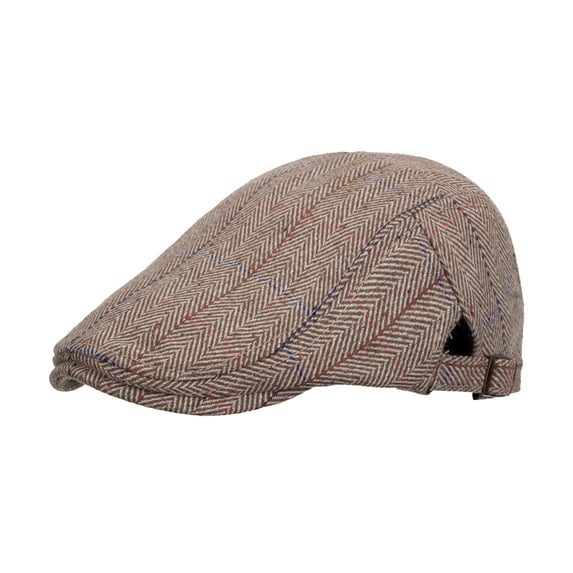 lnmuld Plaid Tweed Flat Cap Adjustable Vintage Newsboy Ivy Hat Size:One Size