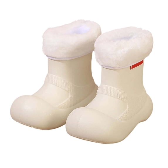 lnmuld Rain Boots Kids Girls Winter Rain Boots Lined Rubber Footwear Cozy Comfortable Toddler Outdoor Play Shoes for All Day Wear Size:2.5
