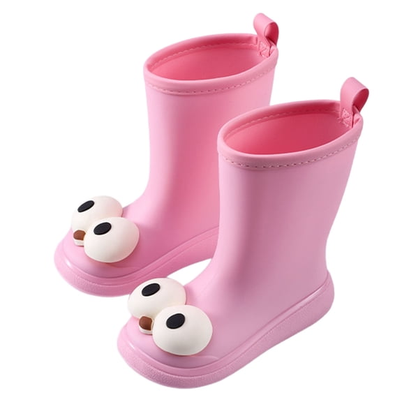lnmuld Rain Boots Kids Stylish Girls Rain Boots with Adorable Big Eye Cartoon Design for Everyday Wear In Spring Summer and Fall Seasons Lightweight and Comfortable Soft Sole Footwear Size:13